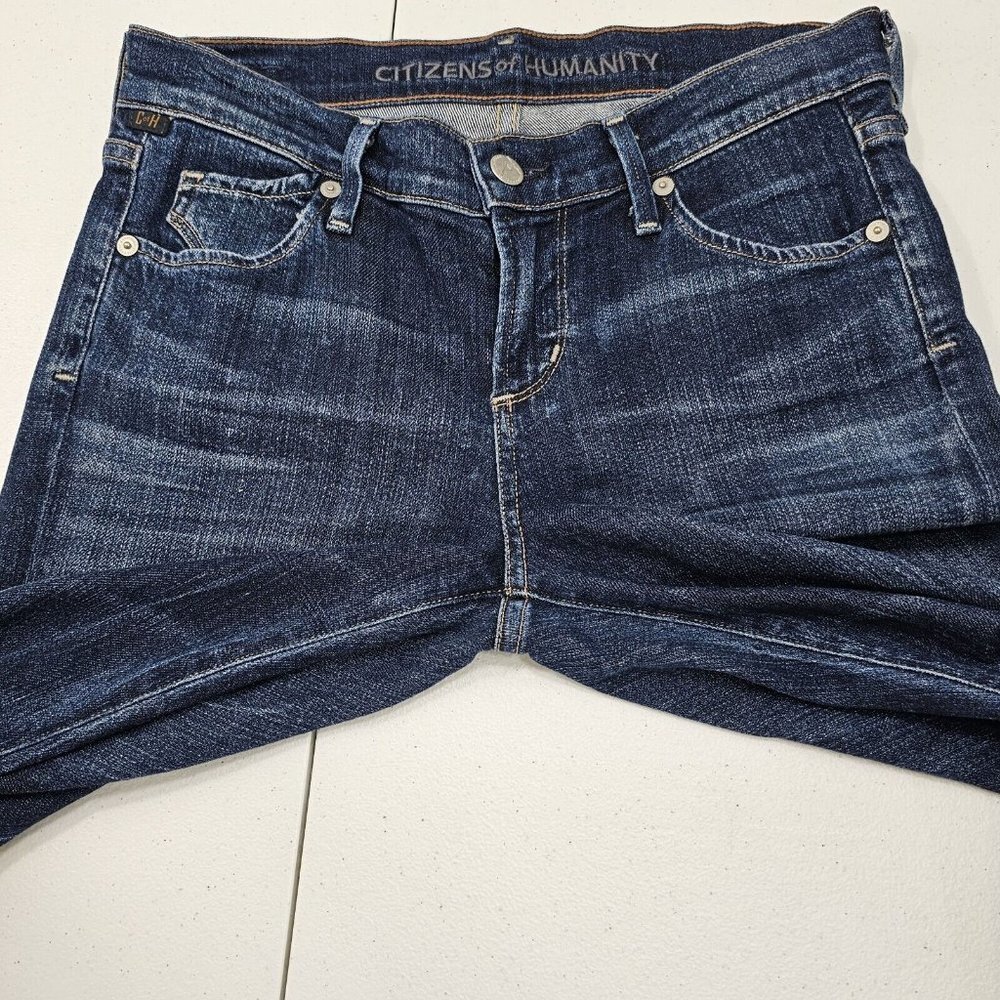 Citizens of Humanity Ava Low Rise Straight Leg Blue Jeans Womens Size 26 Frayed - Picture 9 of 16